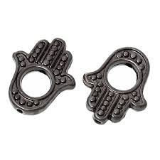 Hamsa Charm - Hamsa Hand - Hamsa Beads - Gunmetal Beads - Hamsa Bead Frame - Hand of Fatima - 10pcs - 16x13mm - (B858) - Etsy Australia