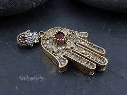 Large Pave Hamsa Pendant, Antique Bronze Hamsa Pendant ...