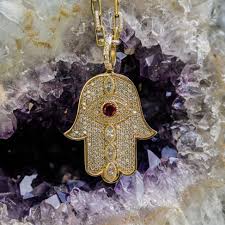 LARGE RUBY + MARQUISE DIAMOND PAVE HAMSA CHARM – Jacquie Aiche