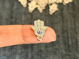 15 pcs Hamsa Hand Fatima Beads Charms Rhinestones with Evil ...