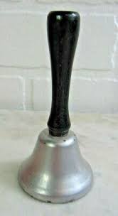 Vintage Collectible School House 4" Bell Wood Handle Small Cute | eBay