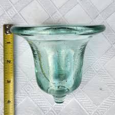 One Single Green Glass Candle Holder for Wrought Iron Ring ...