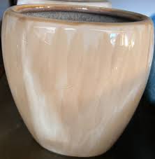 Ceramic Flower Vase Beige & brown 6 Inch Tall | eBay