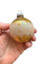 Vintage West Germany Blown Glass Round Gold Silver Glitter Christmas Ornament 3" | eBay