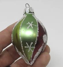 Lot of 2 Vintage Hand Blown Glass Teardrop Christmas ...