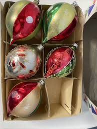 Vintage Mercury Glass Tear Drop Polish Ornaments (5) In ...