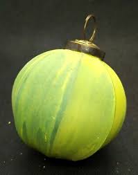 B044 Lime Green Yellow Glass Christmas Tree Ornament Ball ...