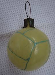 Russian Soviet Christmas Glass Ornament Yellow Soccer ...