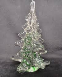 Glass Christmas Tree Figurine Tree Paperweight Art Glass ...