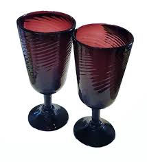 2-vintage Blown Glass Amethyst Swirl Cordial Glasses. - Etsy