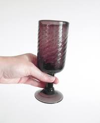 Vintage Handblown Amethyst Purple Swirled Glass Goblet ...