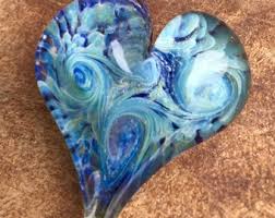 Cumulus Spiral Heart Pendant - Handmade Glass Necklace ...