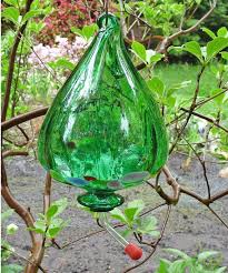 Emerald Green Hummingbird Feeder - Blown Glass - Etsy