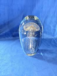 Vintage Handblown Glass Jellyfish Paperweight With Gold Foil ...