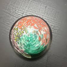 Handblown Glass Paperweight 3” Swirled Multicolor | eBay