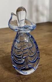Vintage Art Deco Glass Blue Swirl Perfume Bottle | eBay