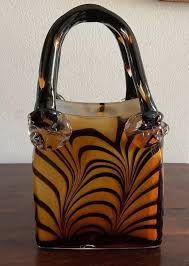 Gorgeous Murano Style Hand Blown Handbag Vase | eBay Australia