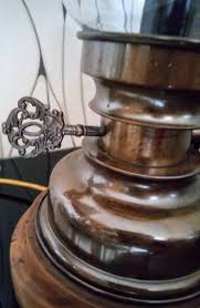 Vintage Brass Table Lamp in the Style of a Petroleum Lamp ...