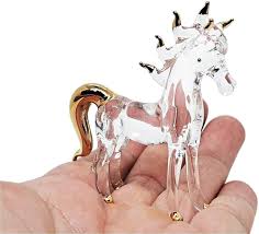 2½" H Clear Horse Glass Figurine Animals Replica Crystal ...