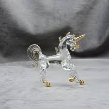 Handmade Blown Glass Prancing Unicorn Trimmed With 22K Gold ...