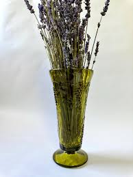 Vintage Indiana Glass Colony Harvest Green 7" Vase | Grape ...