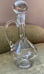 Vintage Clear Hand Blown Glass Wine Decanter with Ball ...