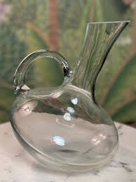 Glassware, Vintage Hand-blown Glass Wine Decanter, Freeform ...