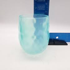 Anthropologie Aqua Blue Stemless Wine Glass Tumbler BPA Free Plastic | eBay.de