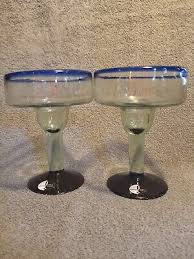 Margarita Mexican Hand Blown Glasses Cobalt Blue And ...