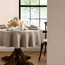 Marlie Stain Resistant Textured Round Tablecloth and Table ...
