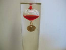 GALILEO glass thermometer 11" STAND UP TUBE WITH TEMPETURE ...