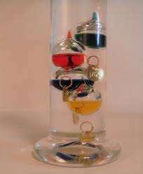 Galileo Specific Gravity Thermometer Multicolor Floats Gold ...