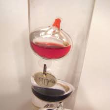 Vintage Galileo Thermometer 10.5" Tall Glass Tube With 5 ...