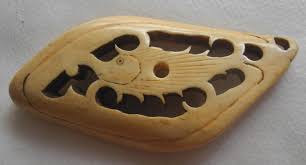 Japanese antique Netsuke Fish Open work Hand carving ...