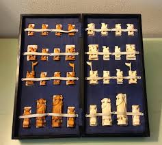 Ornately Hand Carved Yrovi British Hong Kong Chess Set With Foldout Chess Board Case Box - Etsy