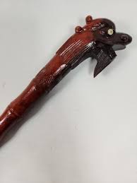VINTAGE VIETNAM WAR ERA SWAGGER STICK HAND CARVED WOODEN DRAGON SHORT TIMERS | eBay