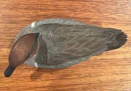 Antique Hand Painted Papier Mâché Brown and Gray Duck Decoy ...