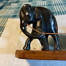 Carved Water Buffalo Horn Elephants | eBay