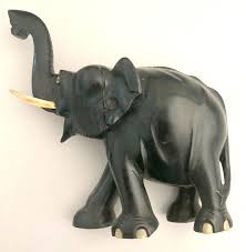 Vintage Carved Hardwood Elephant Group 7 Pcs. | eBay