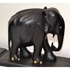 Early 20th Century Black Ebony Hand Carved Wood Bone ...