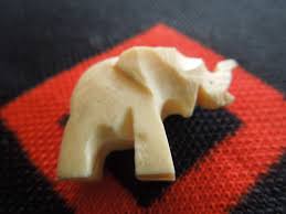 Carved Elephant Charm Vintage Figural Elephant Plastic Charm ...