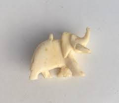 Miniature African Elephant bone carving vintage | Schooner ...