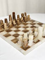 Vintage Hard Carved Marble Chess Set — Ashley Dawn Interiors
