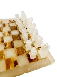 Vintage Miniature Onyx Chess Set