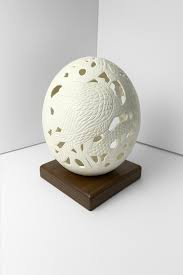 Hand Craved Ostrich Bird on Egg. - Etsy Israel