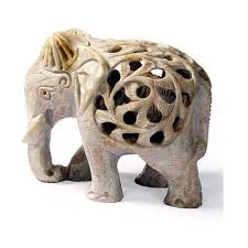 StonKraft Marble Soapstone Carved Elephant Baby Inside ...