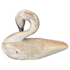 Hand Carved and Painted Signed Vintage Preening Swan Wood ...
