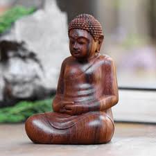 Concentration Buddha Suar Wood Statuette - Dhyan Mudra | NOVICA