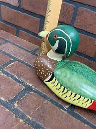 Battlefield Antioues Inc Wooden Duck Decoy Vintage Glass Eye ...