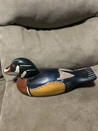 Vintage Painted Wood Duck Decoy | Chairish